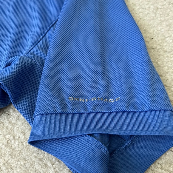 Columbia PFG Omni-Shade Blue Short Sleeve Mesh Lined Mens X-Large Fishing Polo - Picture 5 of 11